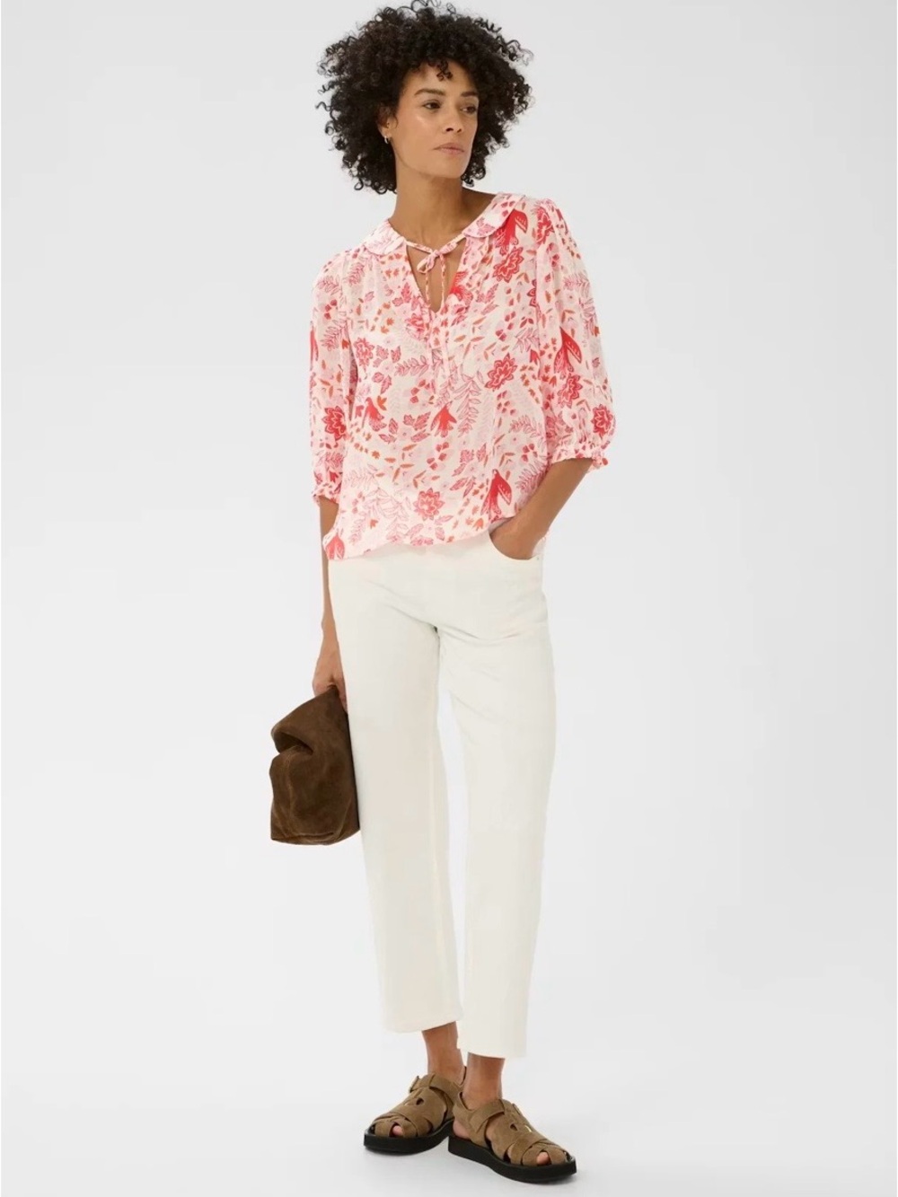 Part Two Alvia blouse in Poppy Red Bird